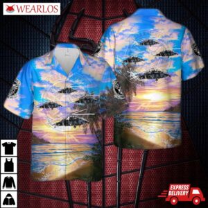 Us Navy Mh-60s "armed Helo" Of Hsc-22 "sea Knights" Hawaiian Shirt