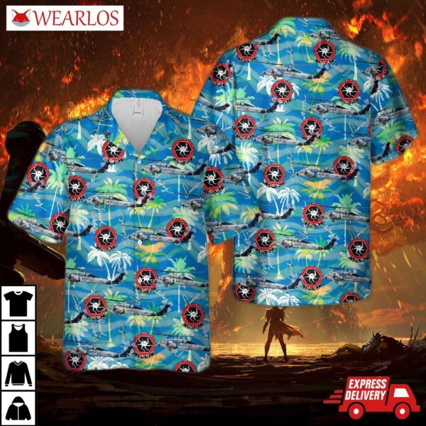 Us Navy Mh-60s "armed Helo" Of Hsc-28 "dragon Whales" Hawaiian Shirt