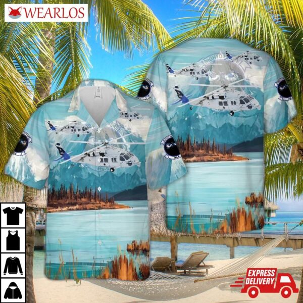 Us Navy Mh-60s "armed Helo" Of Hsc-5 "nightdippers" Hawaiian Shirt