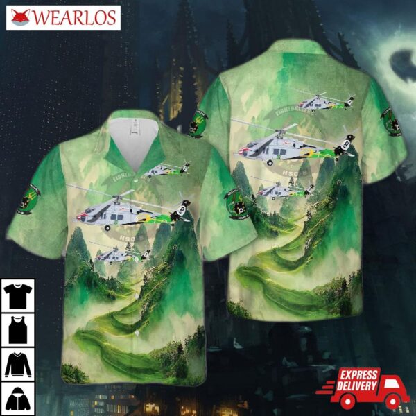 Us Navy Mh-60s "armed Helo" Of Hsc-8 "eightballers" Hawaiian Shirt