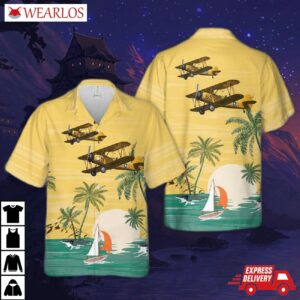 Us Navy Naval Aircraft Factory N3n-3 Yellow Peril Hawaiian Shirt