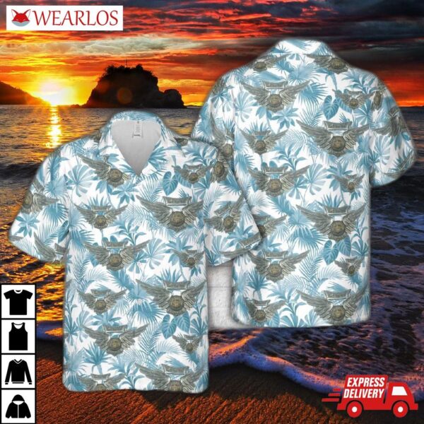 Us Navy Naval Combat Air Crew Wings With Threee Stars Ww2 Hawaiian Shirt