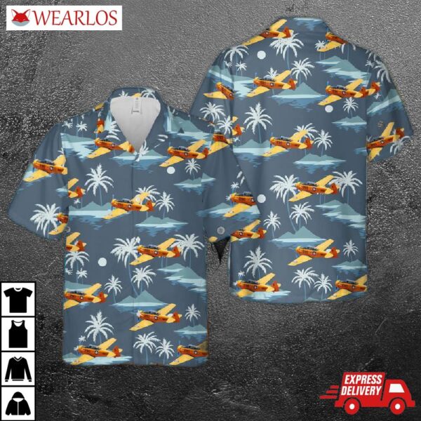 Us Navy North American Snj-5 Texan Hawaiian Shirt