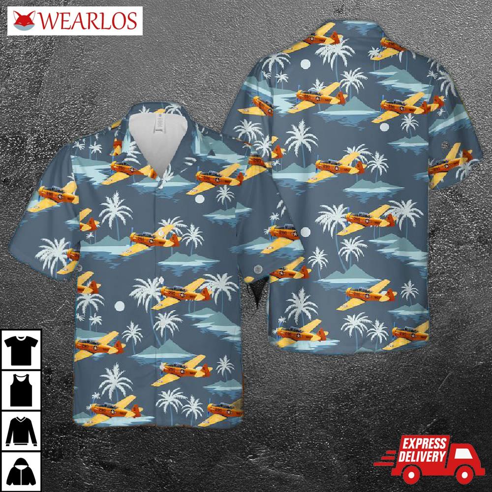 Us Navy North American Snj-5 Texan Hawaiian Shirt