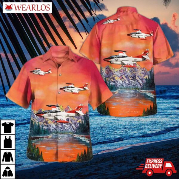 Us Navy North American T-2 Buckeye Hawaiian Shirt