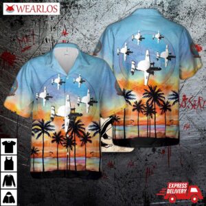 Us Navy Northrop Grumman E-2 Hawkeye 741nh Vaw-114 Hawaiian Shirt