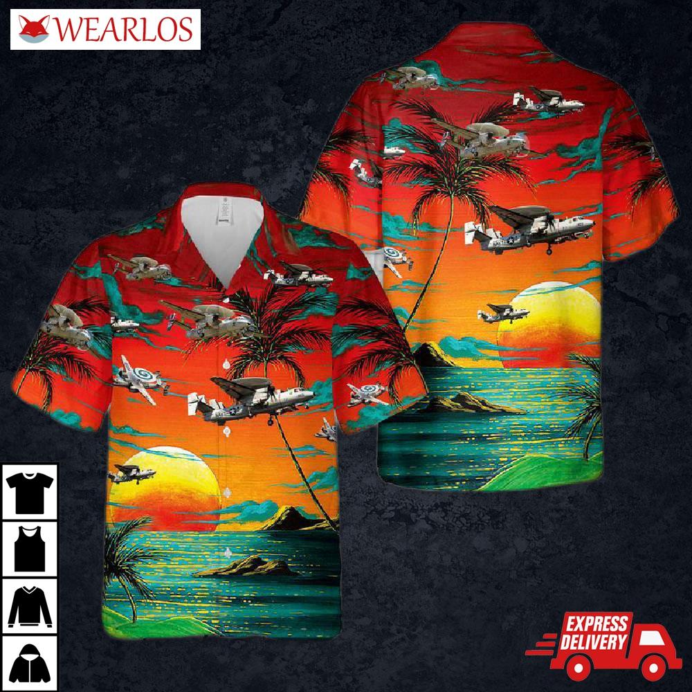 Us Navy Northrop Grumman E-2 Hawkeye Hawaiian Shirt
