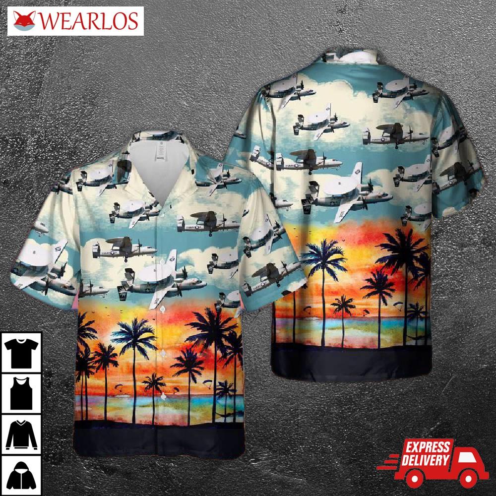Us Navy Northrop Grumman E-2 Hawkeye Hawaiian Shirt