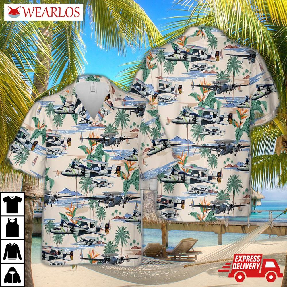 Us Navy Northrop Grumman E-2 Hawkeye Hawaiian Shirt