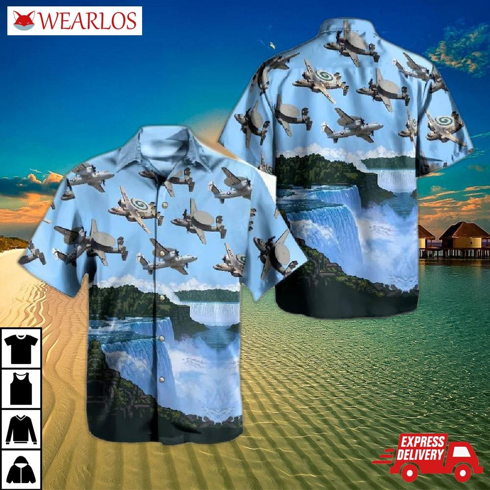 Us Navy Northrop Grumman E-2 Hawkeye Independence Day Niagara Falls Hawaiian Shirt