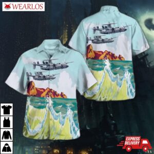Us Navy Northrop Grumman E-2c Hawkeye Of Airborne Command & Control Squadron 113 (vaw-113) "black Eagles" Hawaiian Shirt