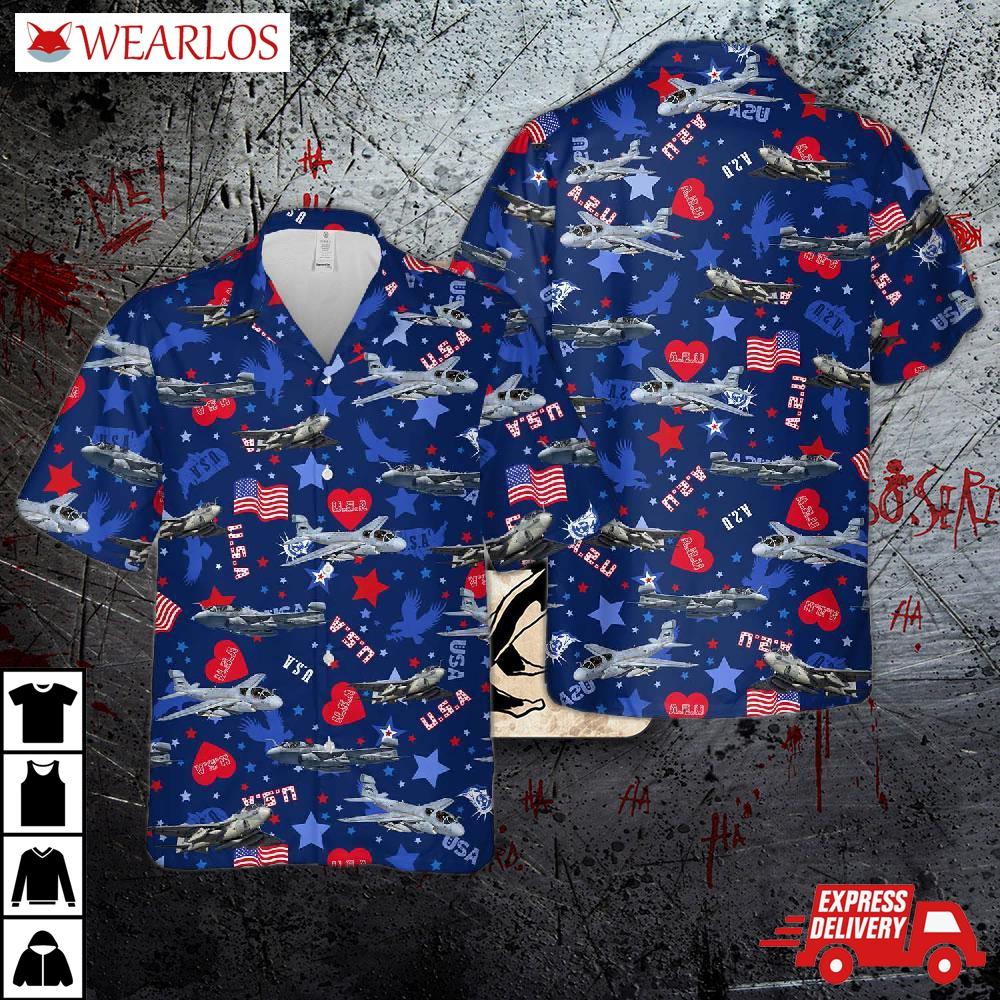 Us Navy Northrop Grumman Ea-6b Prowler, 4th Of July Hawaiian Shirt
