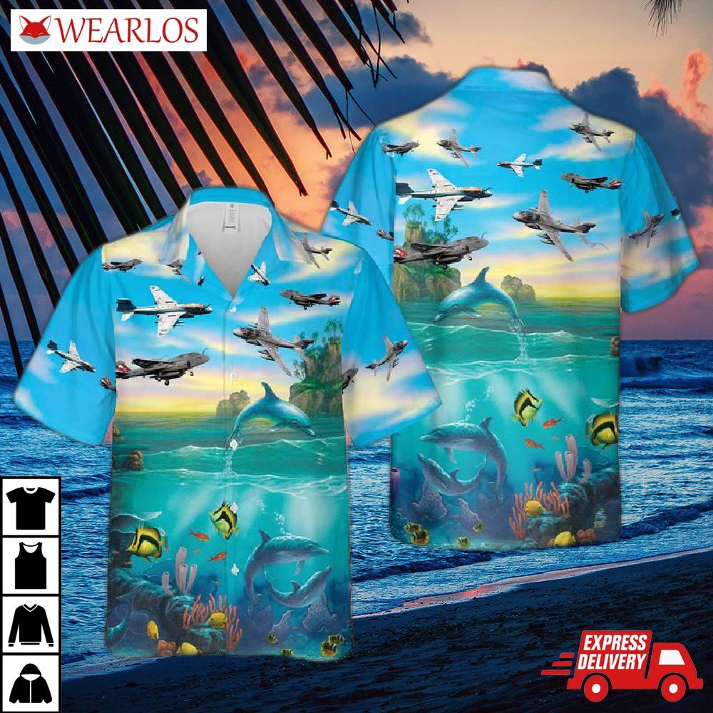 Us Navy Northrop Grumman Ea-6b Prowler Hawaiian Shirt