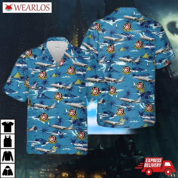 Us Navy P-8a Poseidon Of Patrol Squadron 47 (vp-47) "the Golden Swordsmen" Hawaiian Shirt