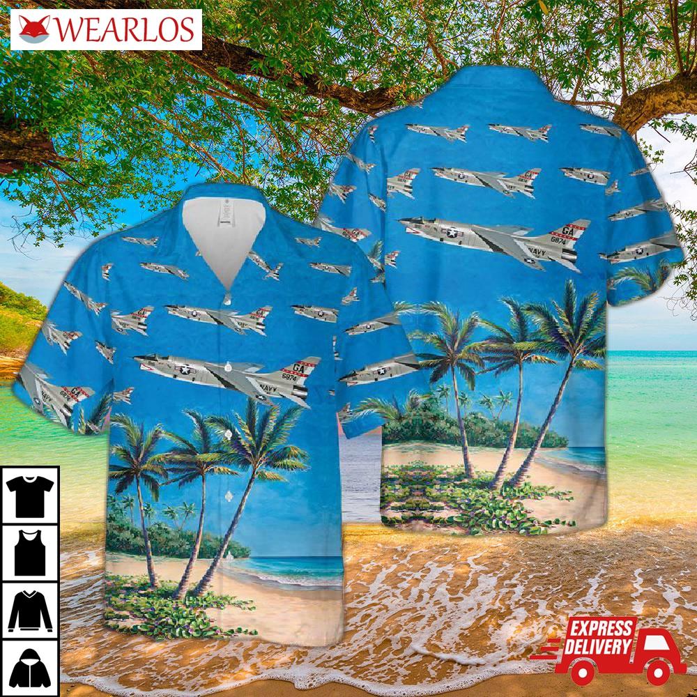 Us Navy Rf-8 Crusader Hawaiian Shirt