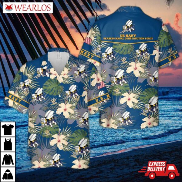 Us Navy Seabees Naval Construction Force (ncf) Hawaiian Shirt