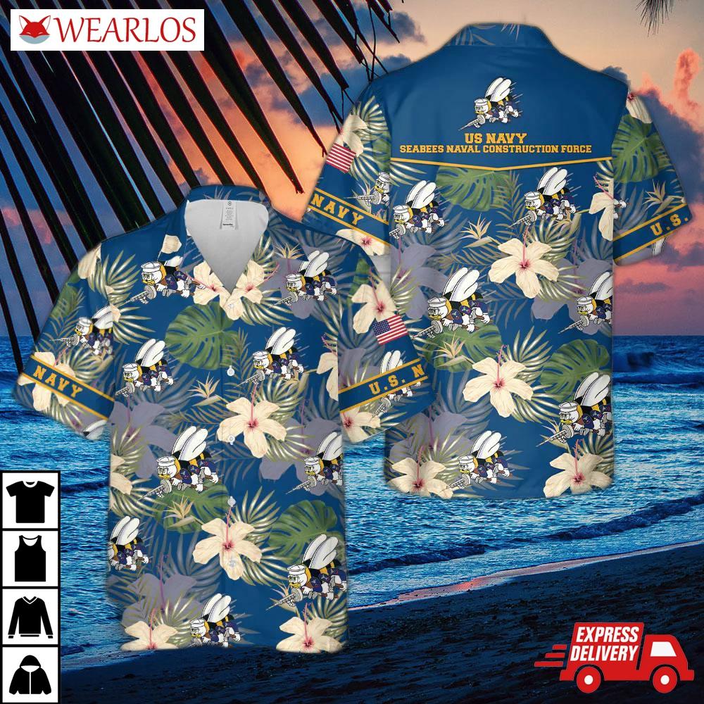 Us Navy Seabees Naval Construction Force (ncf) Hawaiian Shirt