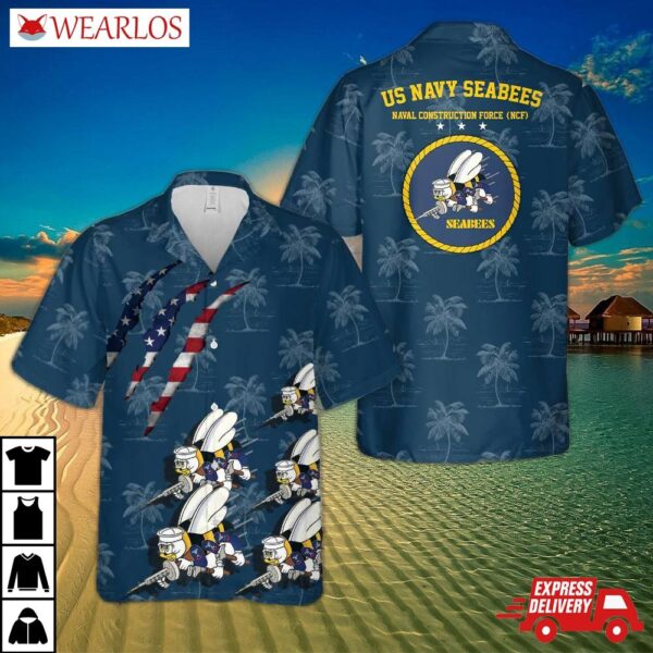 Us Navy Seabees Naval Construction Force (ncf) Hawaiian Shirt