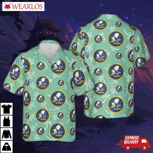 Us Navy Seabees Naval Construction Force (ncf) Hawaiian Shirt