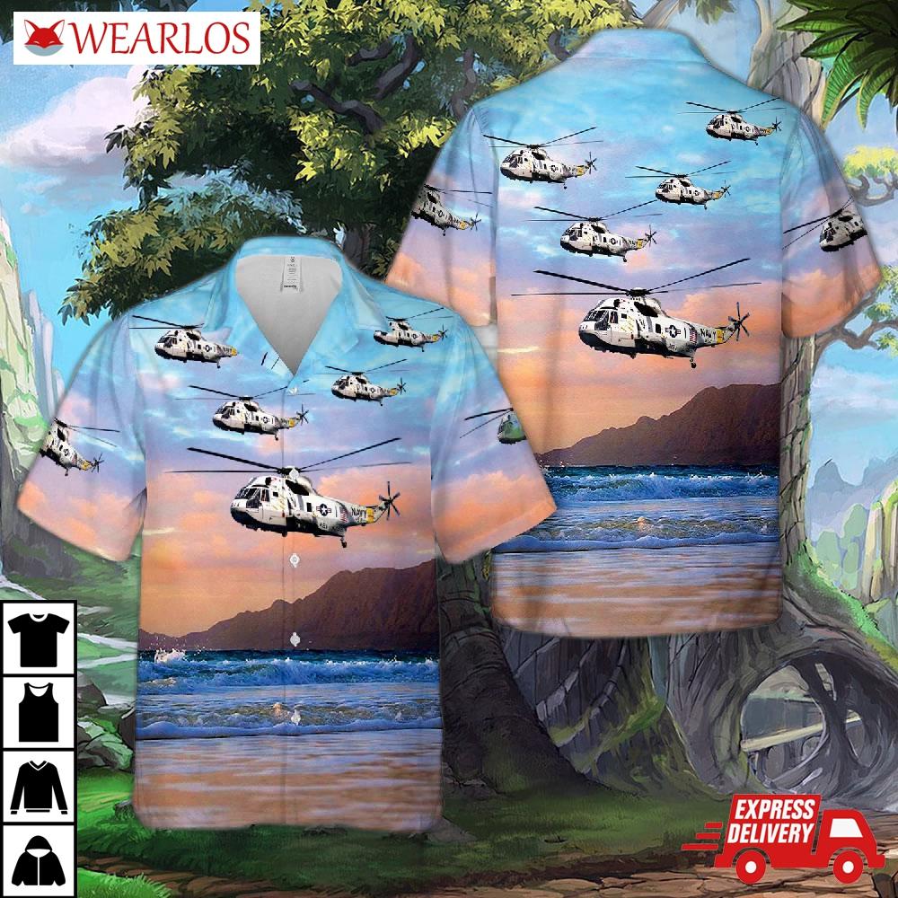 Us Navy Sh-3h Sea King Hs-2 Hawaiian Shirt