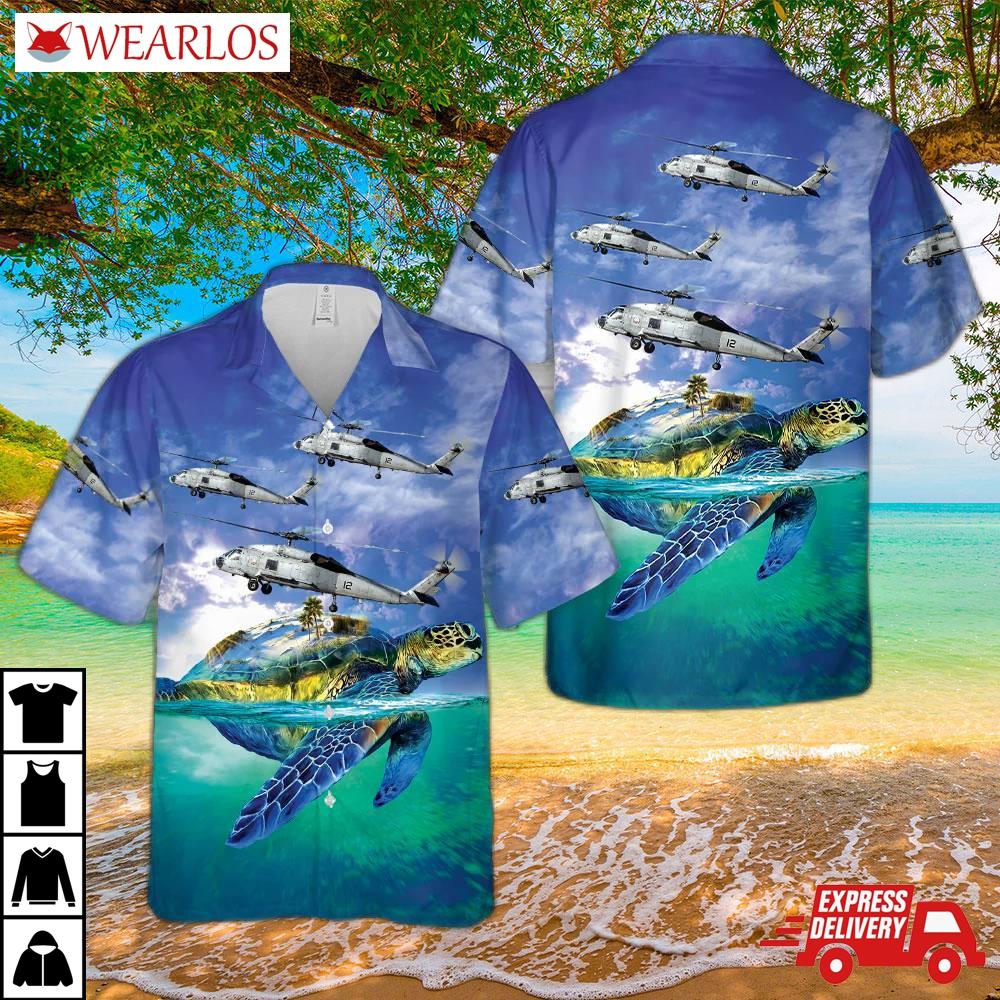Us Navy Sikorsky Sh-60f Ocean Hawk (s-70b-4) Hawaiian Shirt