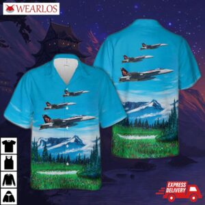 Us Navy Strike Fighter Squadron 14 F A-18e Vfa-14 Tophatters Hawaiian Shirt