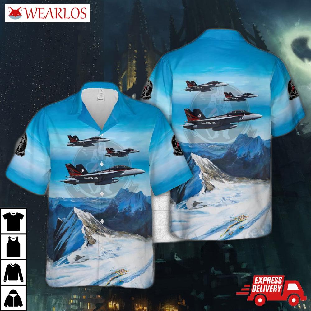 Us Navy Strike Fighter Squadron 154 (strkfitron 154) Vfa-154 'black Knights' Hawaiian Shirt
