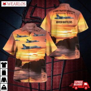 Us Navy Strike Fighter Squadron 204 (vfa-204) River Rattlers F/a-18c/d Hornet Hawaiian Shirt