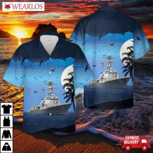 Us Navy Uss Bainbridge Ddg-96 Destroyer Hawaiian Shirt