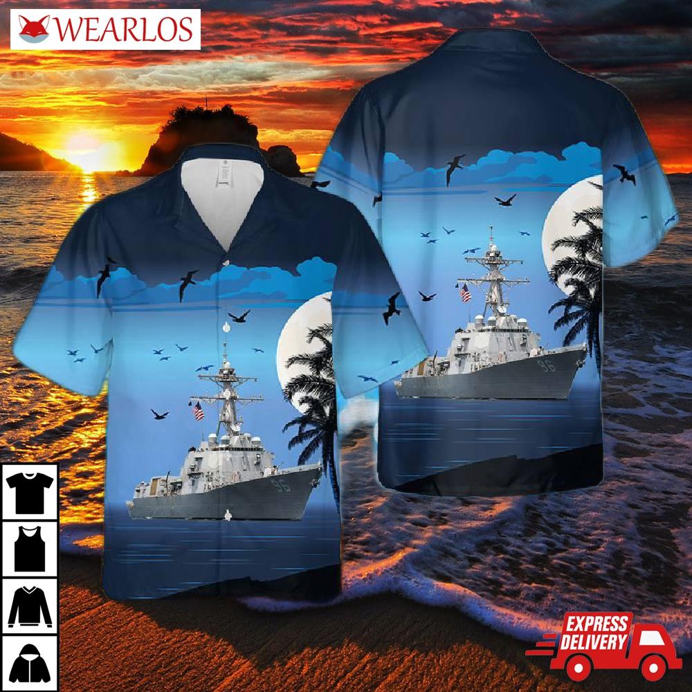 Us Navy Uss Bainbridge Ddg-96 Destroyer Hawaiian Shirt