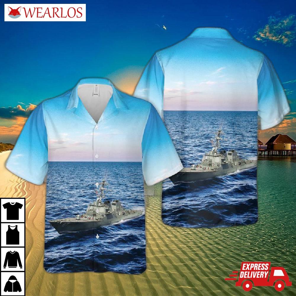 Us Navy Uss Cole (ddg-67) Arleigh Burke-class Destroyer Hawaiian Shirt