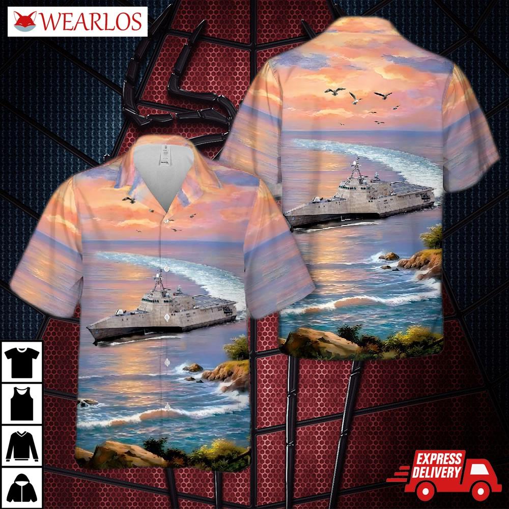 Us Navy Uss Coronado (lcs-4) Littoral Combat Ship (lcs) Hawaiian Shirt