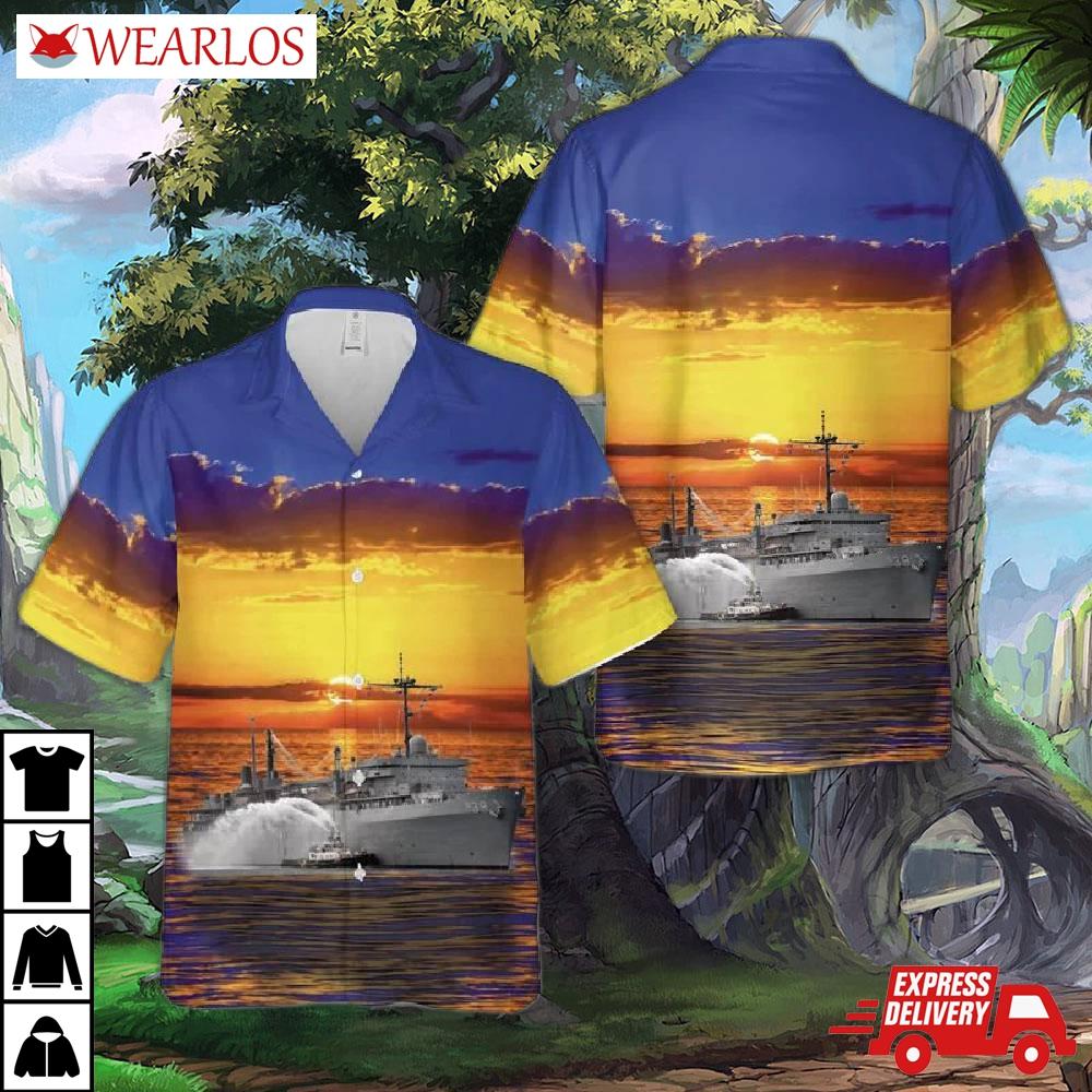 Us Navy Uss Emory S. Land (as-39) Hawaiian Shirt