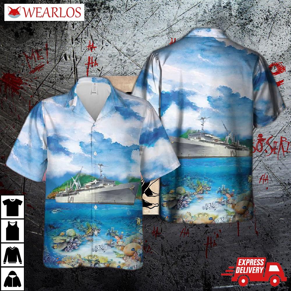 Us Navy Uss Emory S. Land (as-39) Hawaiian Shirt