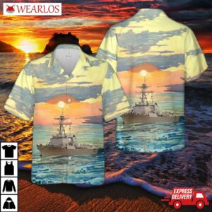 Us Navy Uss Forrest Sherman (ddg-98) Arleigh Burke-class Destroyer Hawaiian Shirt