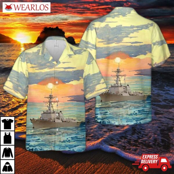 Us Navy Uss Forrest Sherman (ddg-98) Arleigh Burke-class Destroyer Hawaiian Shirt