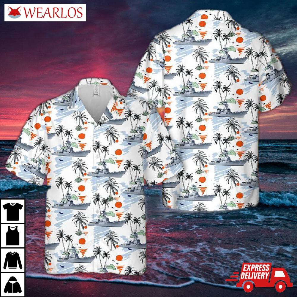 Us Navy Uss Momsen (ddg-92) Arleigh Burke-class Destroyer Hawaiian Shirt