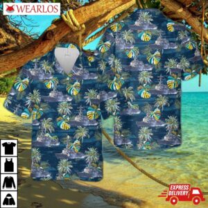 Us Navy Uss Mustin (ddg-89) Arleigh Burke-class Destroyer Hawaiian Shirt