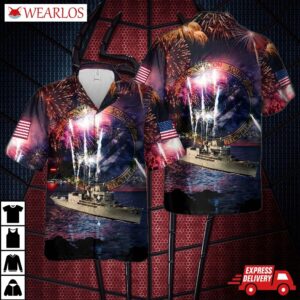 Us Navy Uss Norton Sound (av-11/avm-1), 4th Of July Hawaiian Shirt