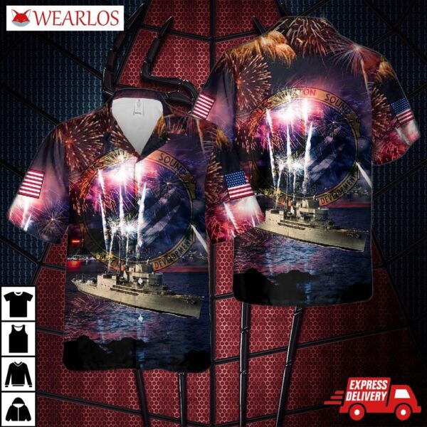 Us Navy Uss Norton Sound (av-11/avm-1), 4th Of July Hawaiian Shirt