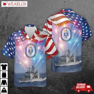 Us Navy Uss Philippine Sea (cg-58), 4th Of July Hawaiian Shirt