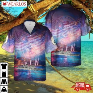 Us Navy Uss Stump (dd-978), 4th Of July Hawaiian Shirt
