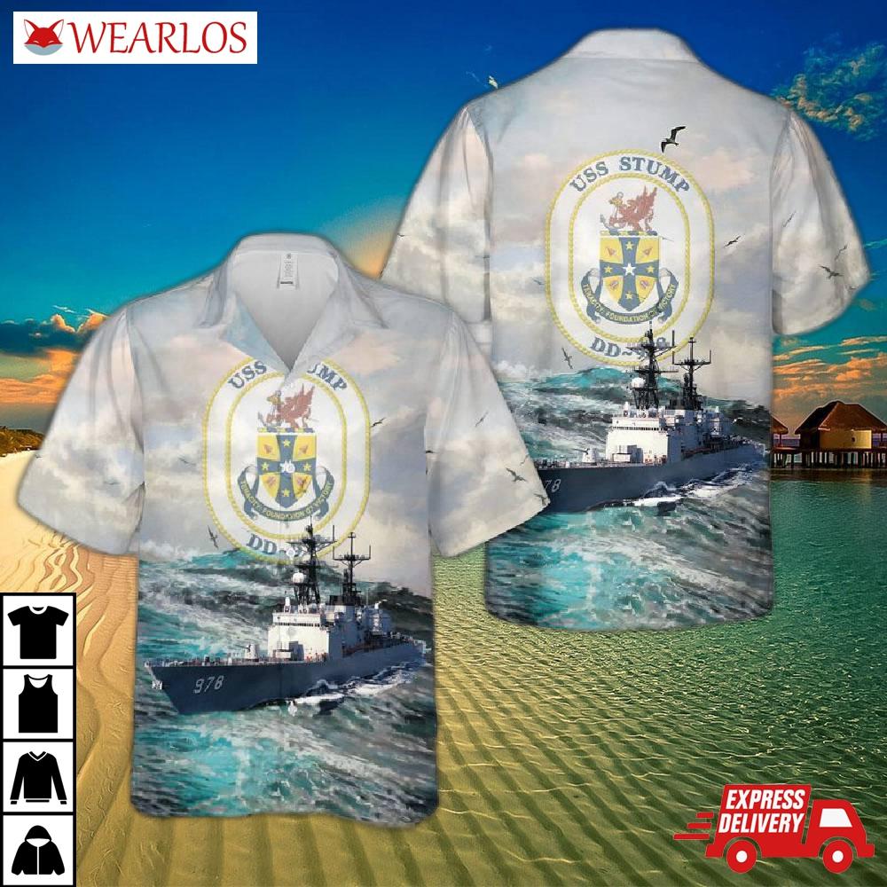 Us Navy Uss Stump (dd-978) Hawaiian Shirt