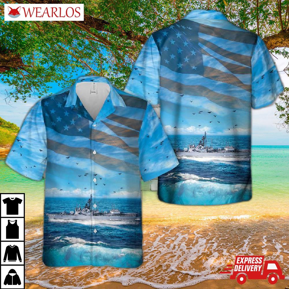 Us Navy Uss Voge (ff-1047) Hawaiian Shirt