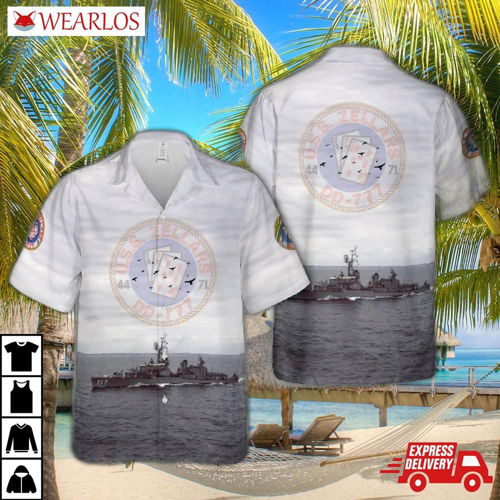 Us Navy Uss Zellars (dd-777) Hawaiian Shirt