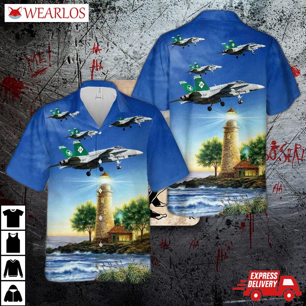 Us Navy Vaq-209 Star Warriors E/a-18g Hawaiian Shirt