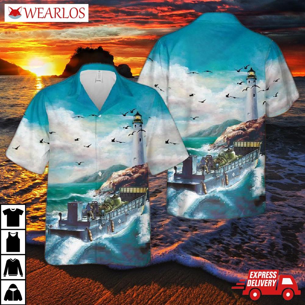 Us Navy Vehicle Landing Craft Lcm 3 Hawaiian Shirt