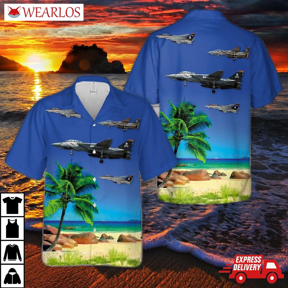Us Navy Vf-103 F-14b Hawaiian Shirt