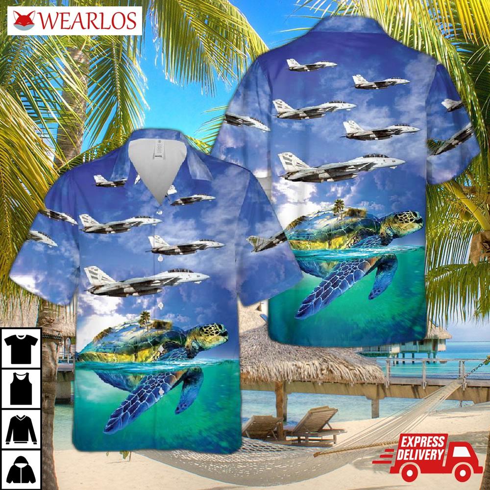 Us Navy Vf-154 F-14a Tomcats Hawaiian Shirt