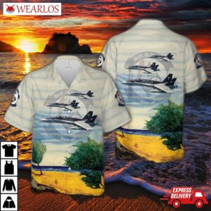 Us Navy Vfa-34 F A-18c Blue Blasters Hawaiian Shirt